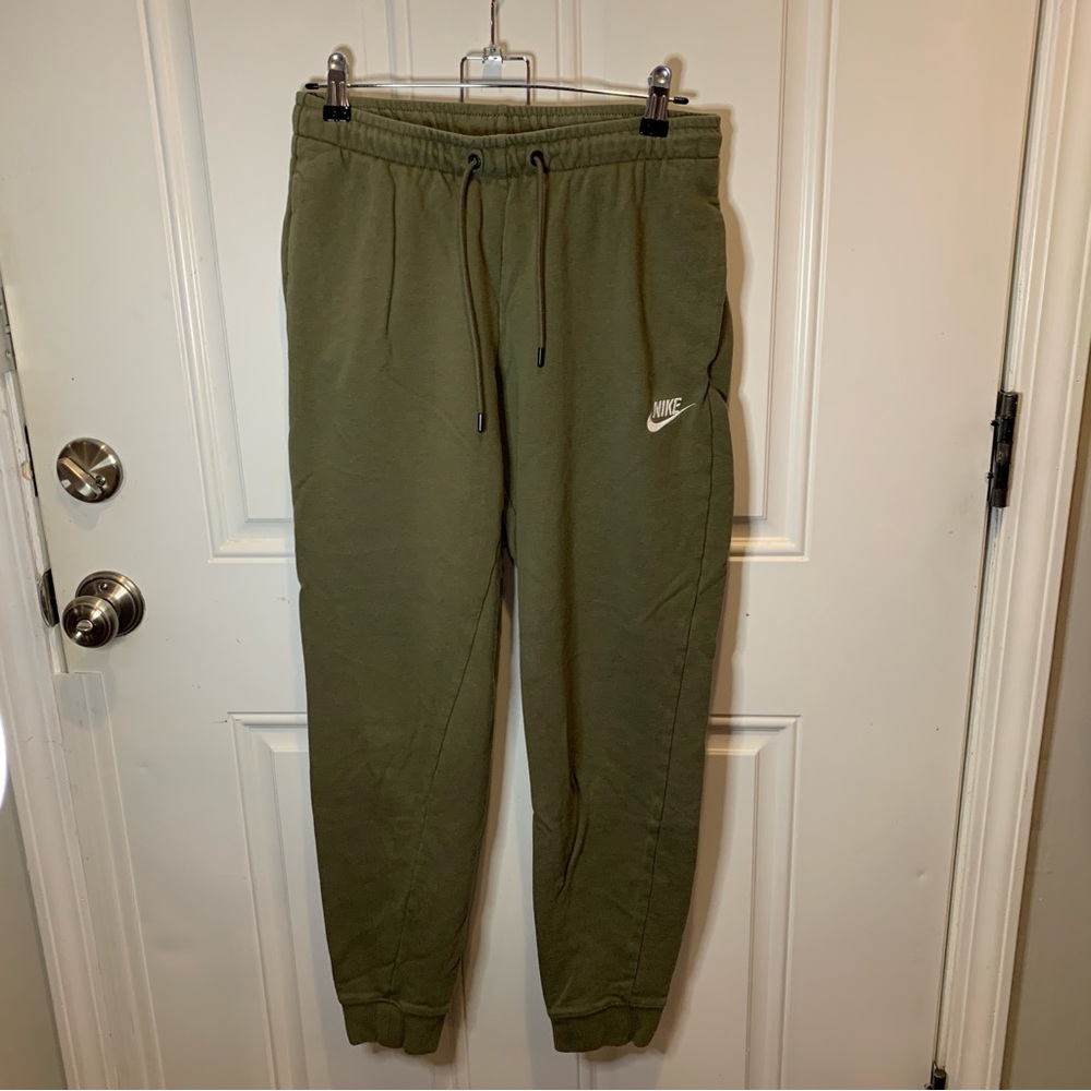 Nike Sage Green Drawstring Sweatpants Joggers Elasticated Cuffs Size S - Picture 2 of 8